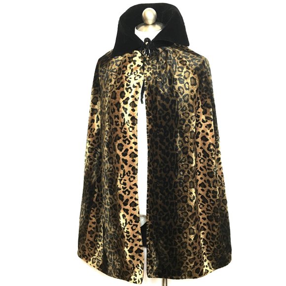 Pimp  Daddy 70’s Leopard Print Velvet Cape Handcrafted - Picture 3 of 13